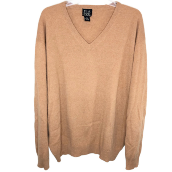 Jos. A. Bank Other - Jos. A. Bank Tan V-Neck Cashmere Sweater - XXL